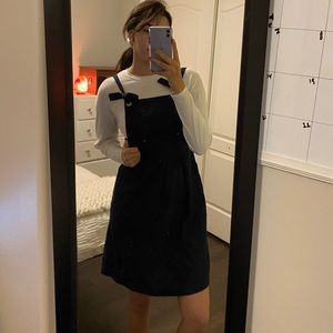 navy overall dress